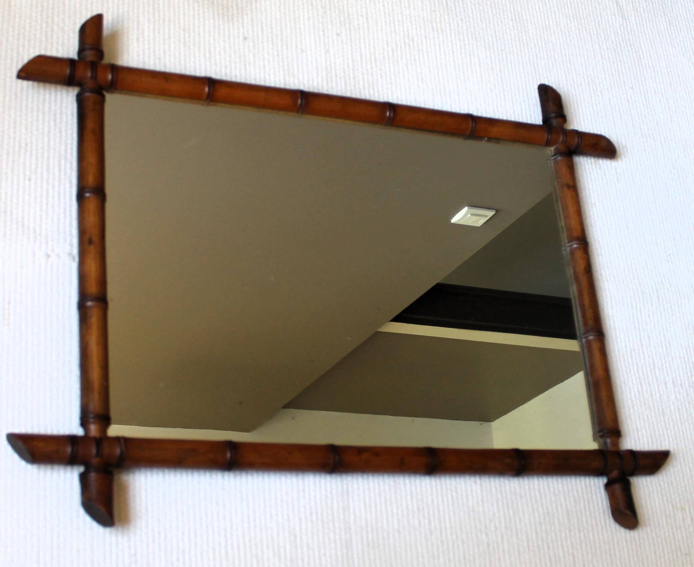 Bamboo mirror 78 x 60 from the 1920s/1930s