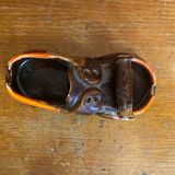 Cendrier ancien Vallauris céramique multicolore forme chaussure vintage