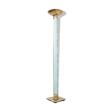 Floor lamp, brass halogen and engraved glass, attributed to Max Baguara, design lamp, 80's