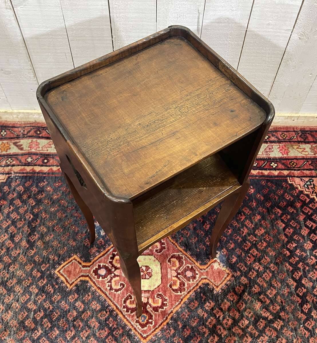 19th-century bedside table in cherry wood