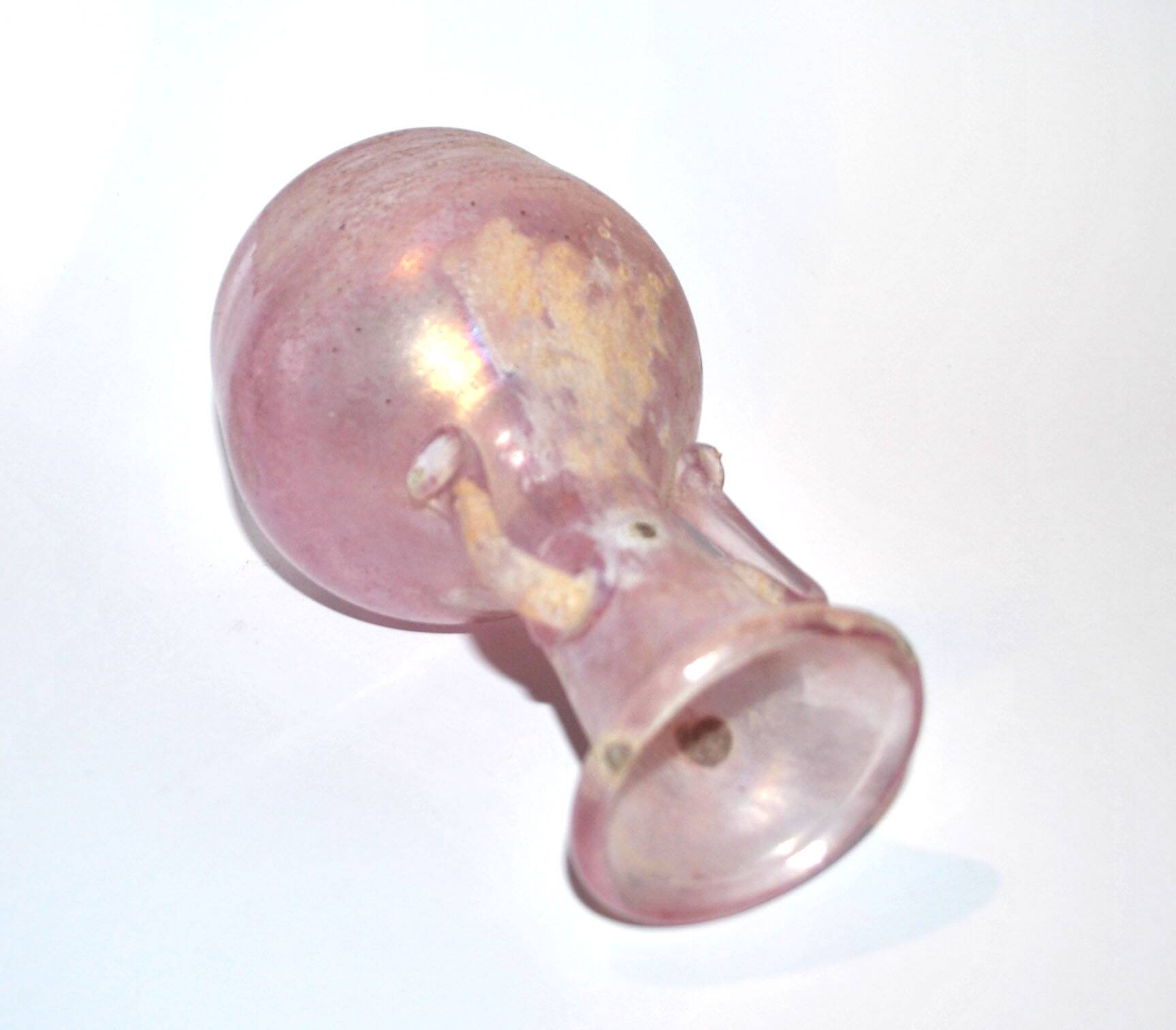 Murano Iridescent Pink Blown Glass Amphora Vase - Ancient Roman?