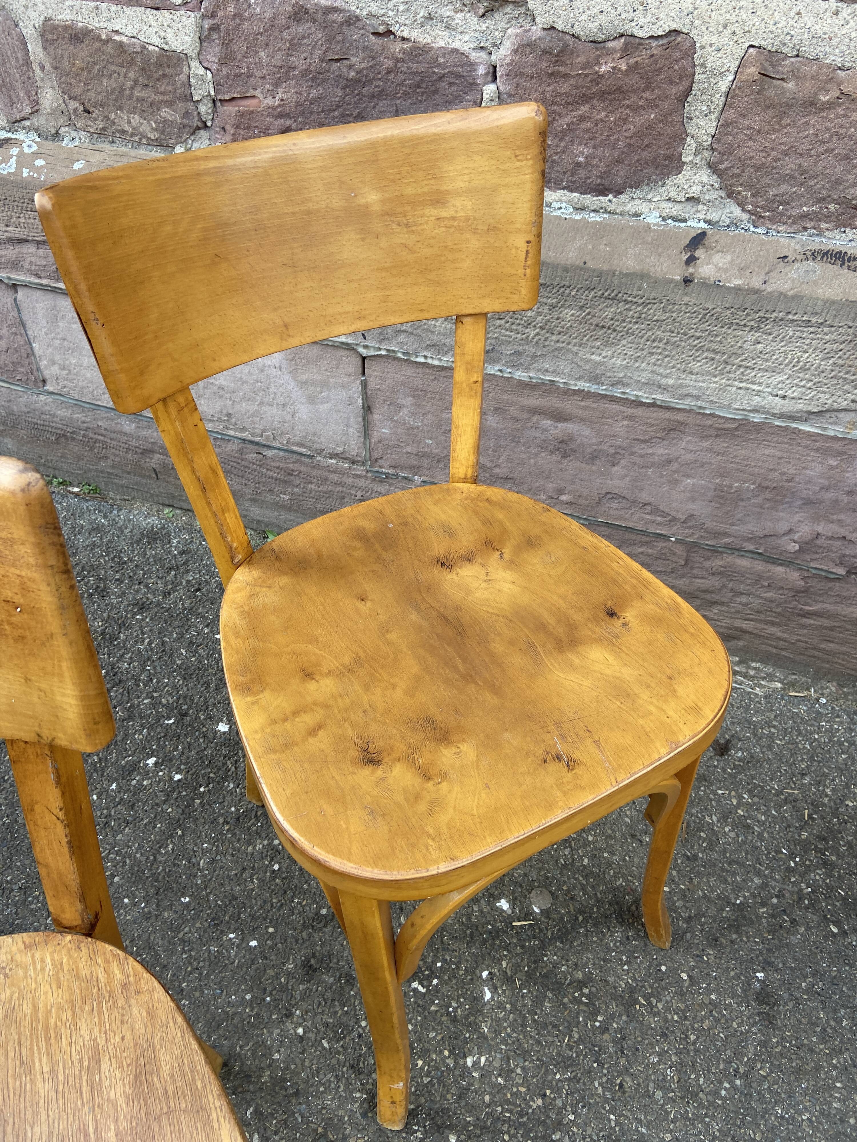4 chairs bistro café baumann bentwood from the 1950s