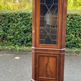 Victorian corner cabinet in solid wood and marquetry