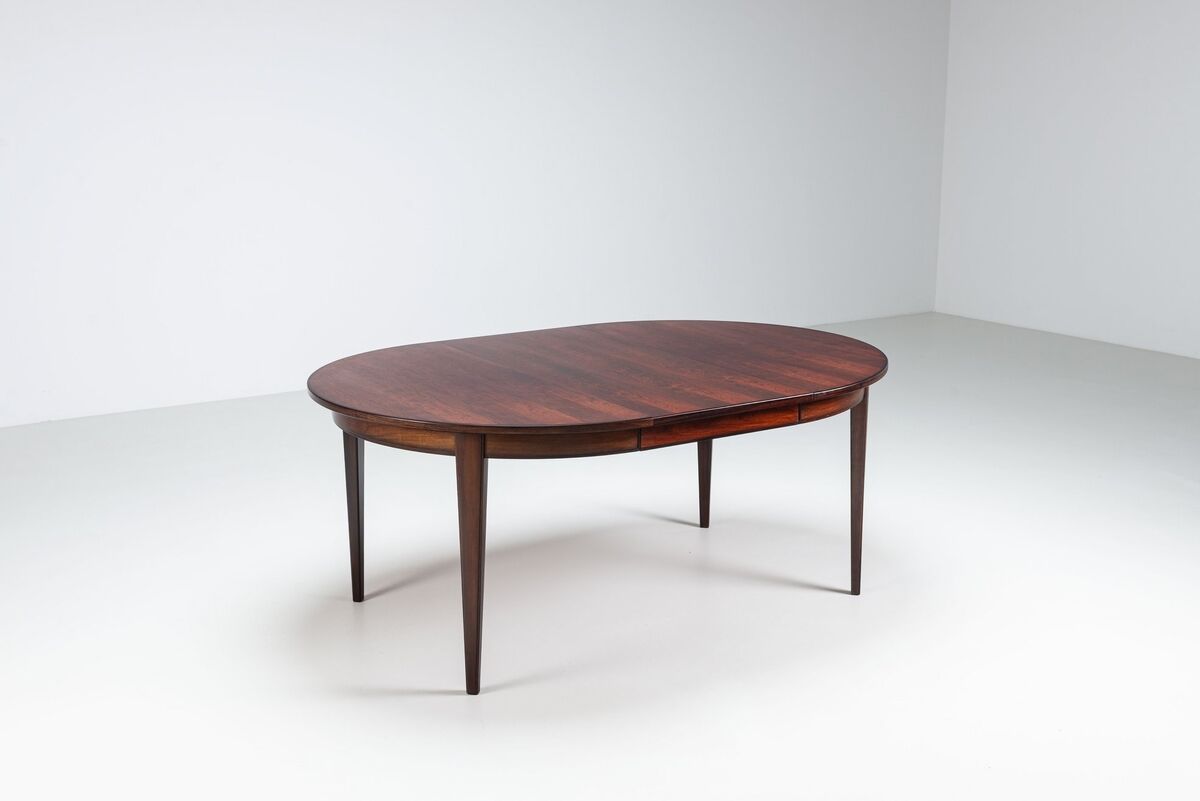 Gunni Omann large dining table in rosewood Omann Jun Denmark 1960