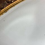 Miroir en bois et plâtre, décor fleuri, Art Déco