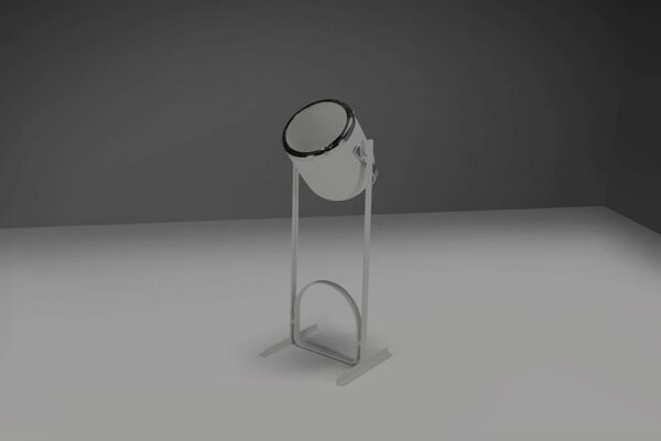 Rare lampadaire en métal et chrome de Goffredo Reggiani, Italie années 1970