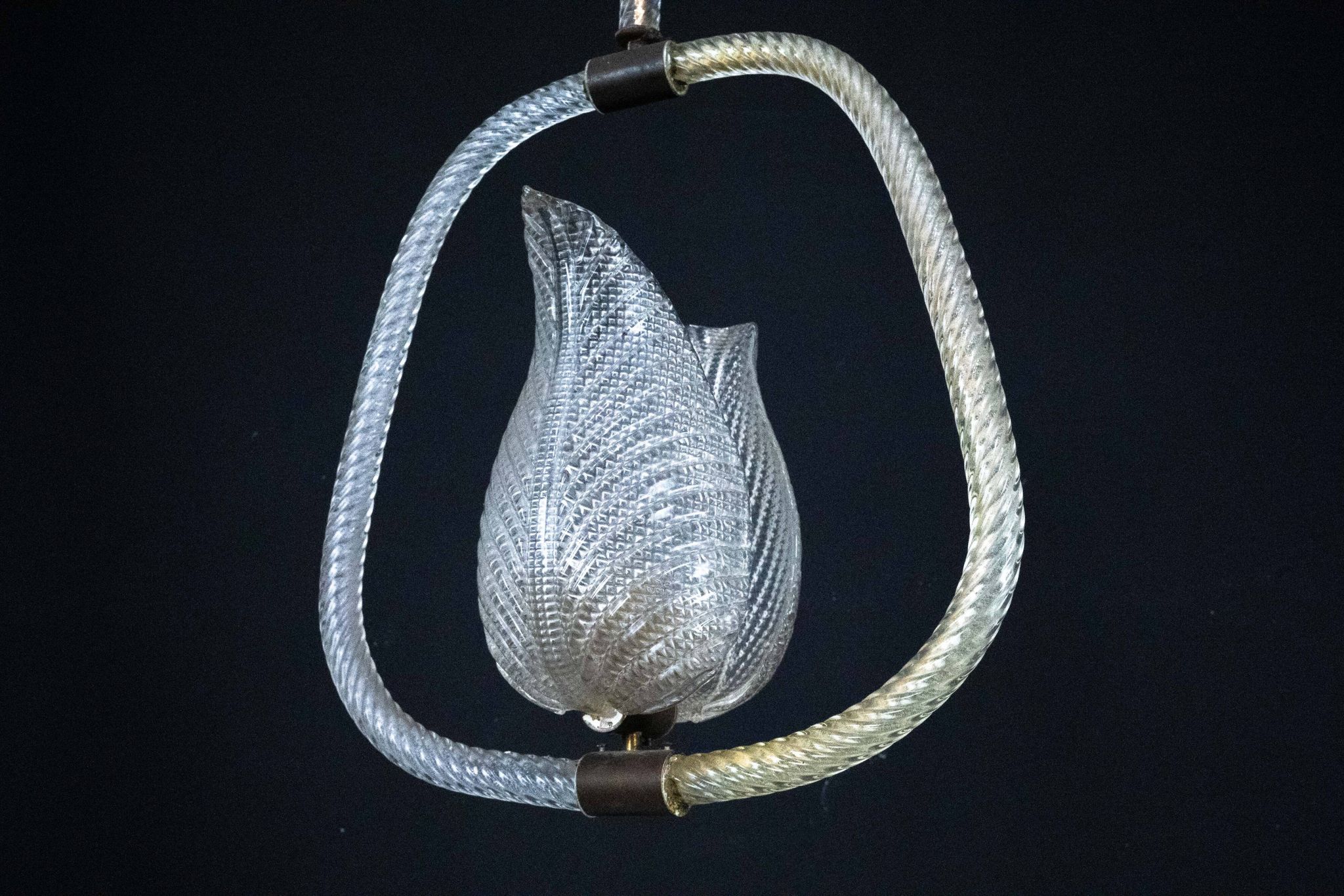 Ercole Barovier Murano glass chandelier. Italy 1940s