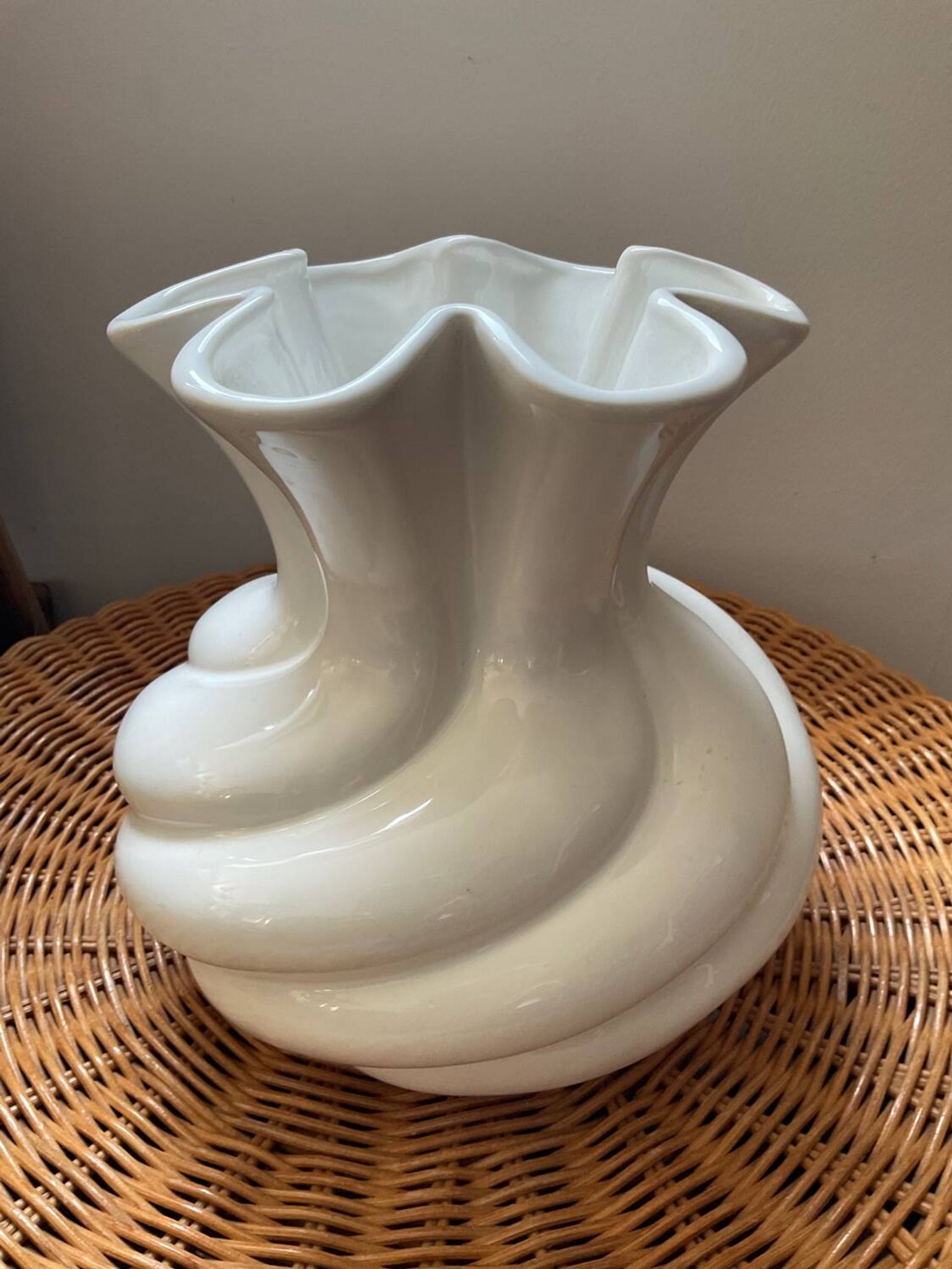 Vintage twisted porcelain vase