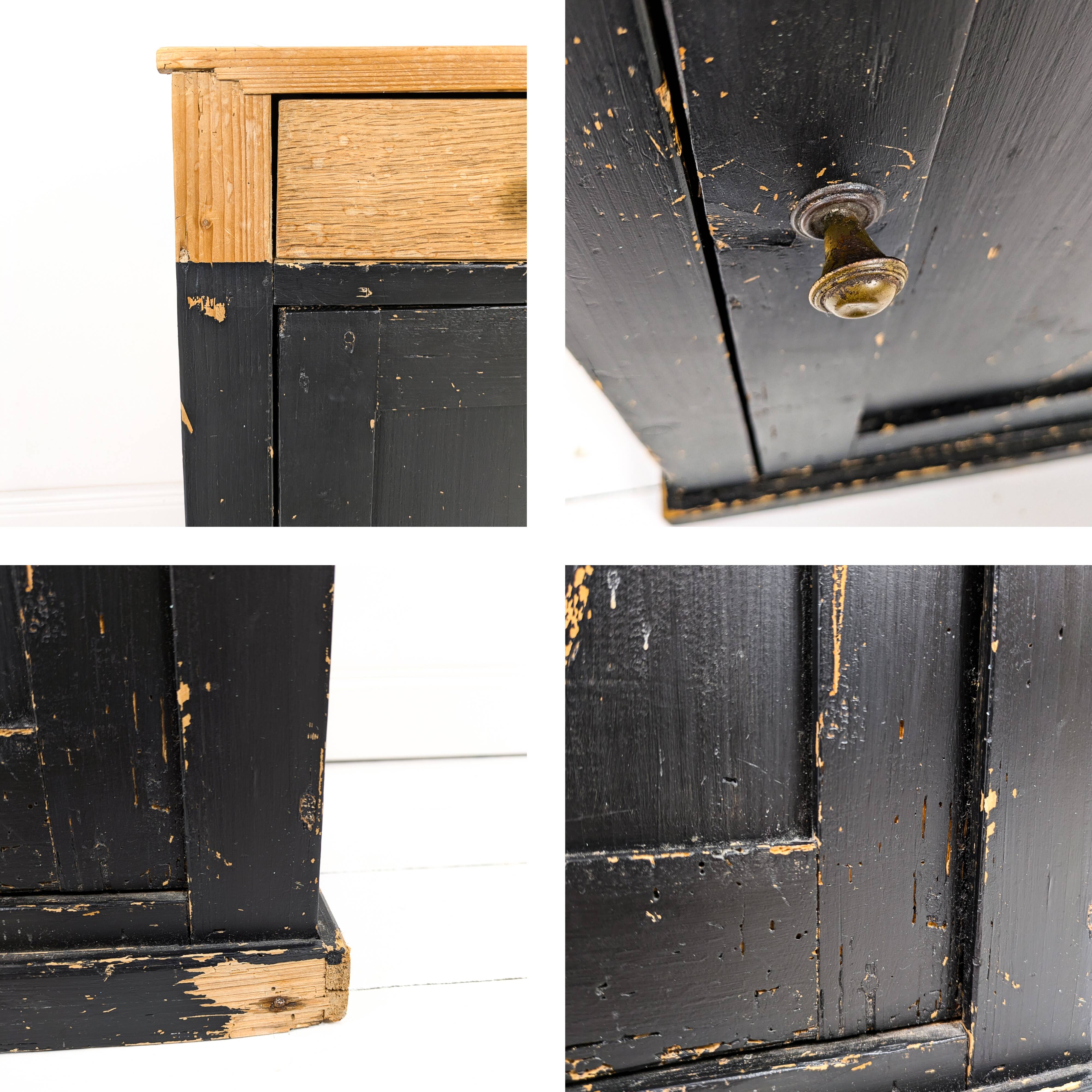 Table de chevet vintage en bois Porte Vieux bois massif Rétro Mid Century Table de chevet Commode Ch