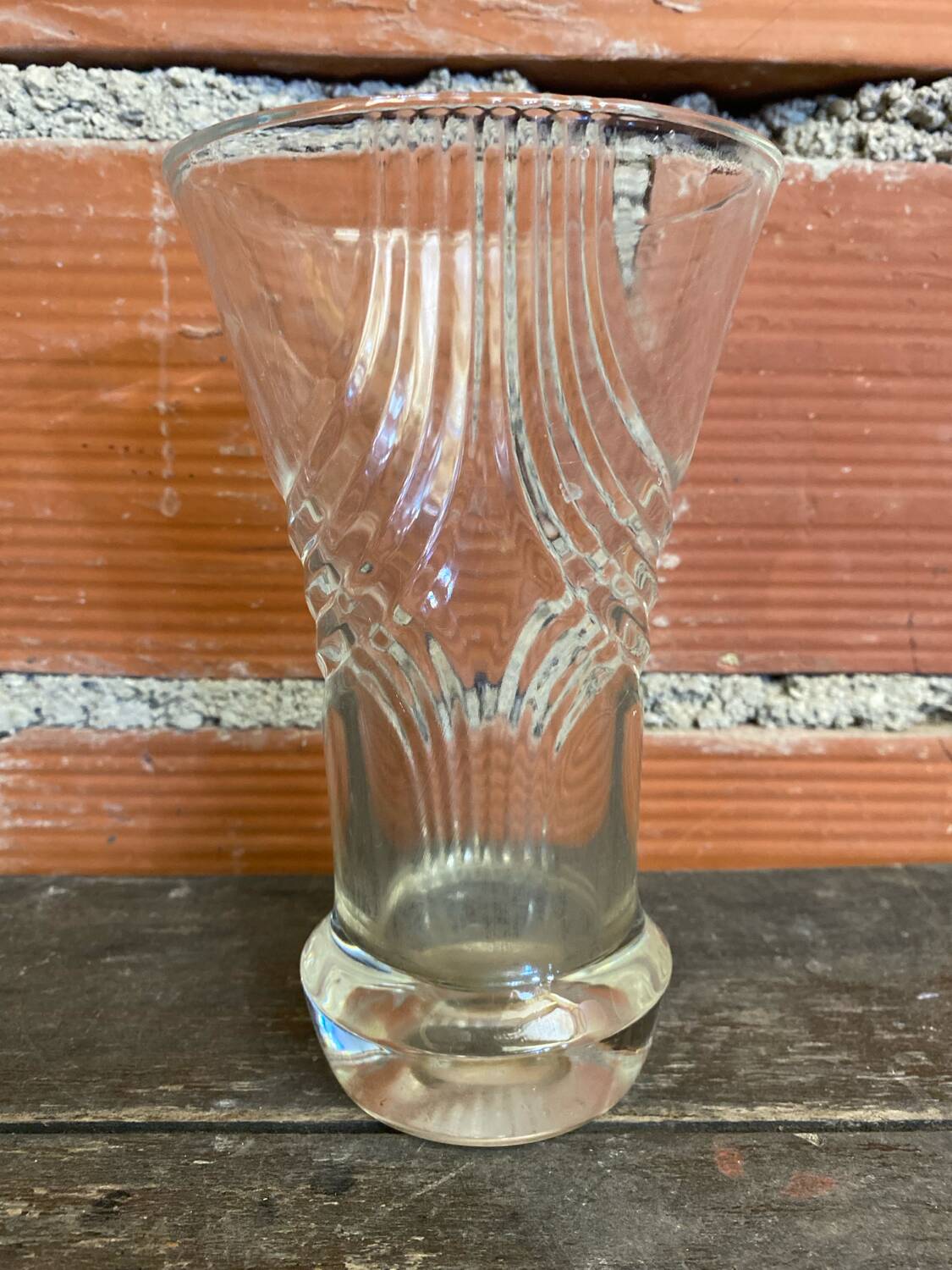 Vintage 1970s Moulded Glass Vase