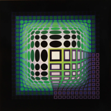 Complete portfolio (8 plates) from 1975 - Universal structures of the checkerboard - Victor Vasarely