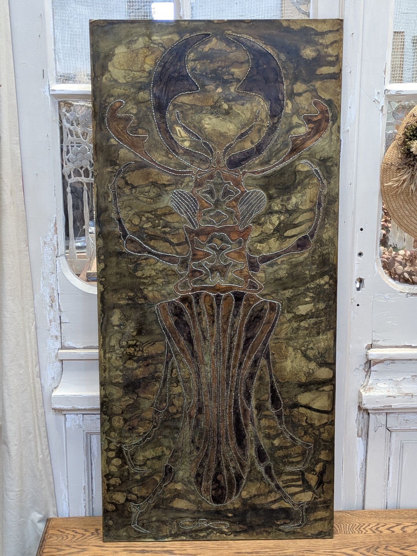 Large brutalist wall panel
