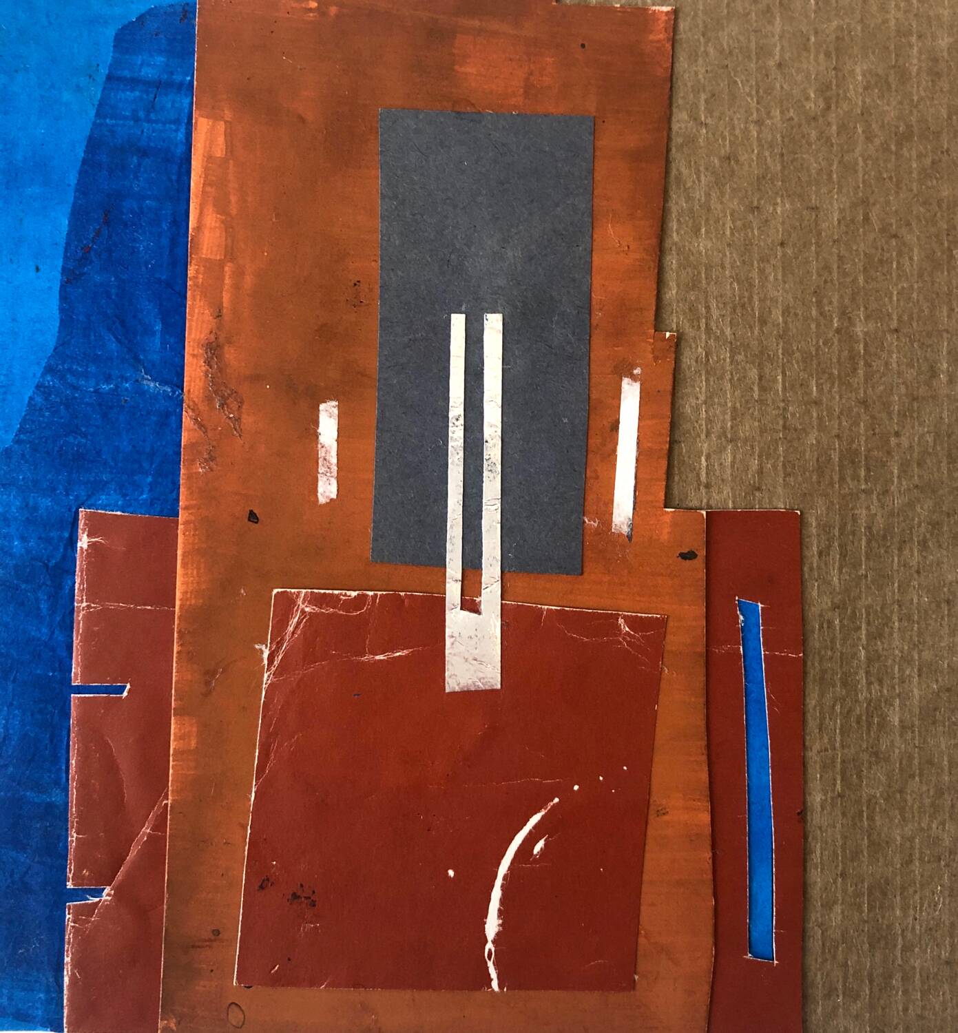 Abstract Work Beige Blue Collage