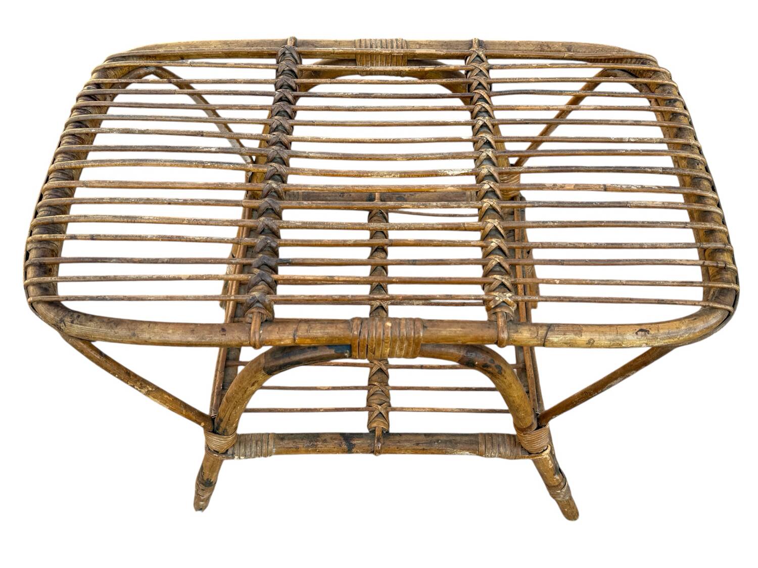 Rattan coffee table in the style of Franco Albini, Italy, 1960s