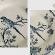 Gien "Provençal" - Set of 3 flat plates Ø 23 cm swallows