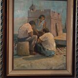 Peinture à l'huile sur figurines de table livourne première moitié du 20ème
