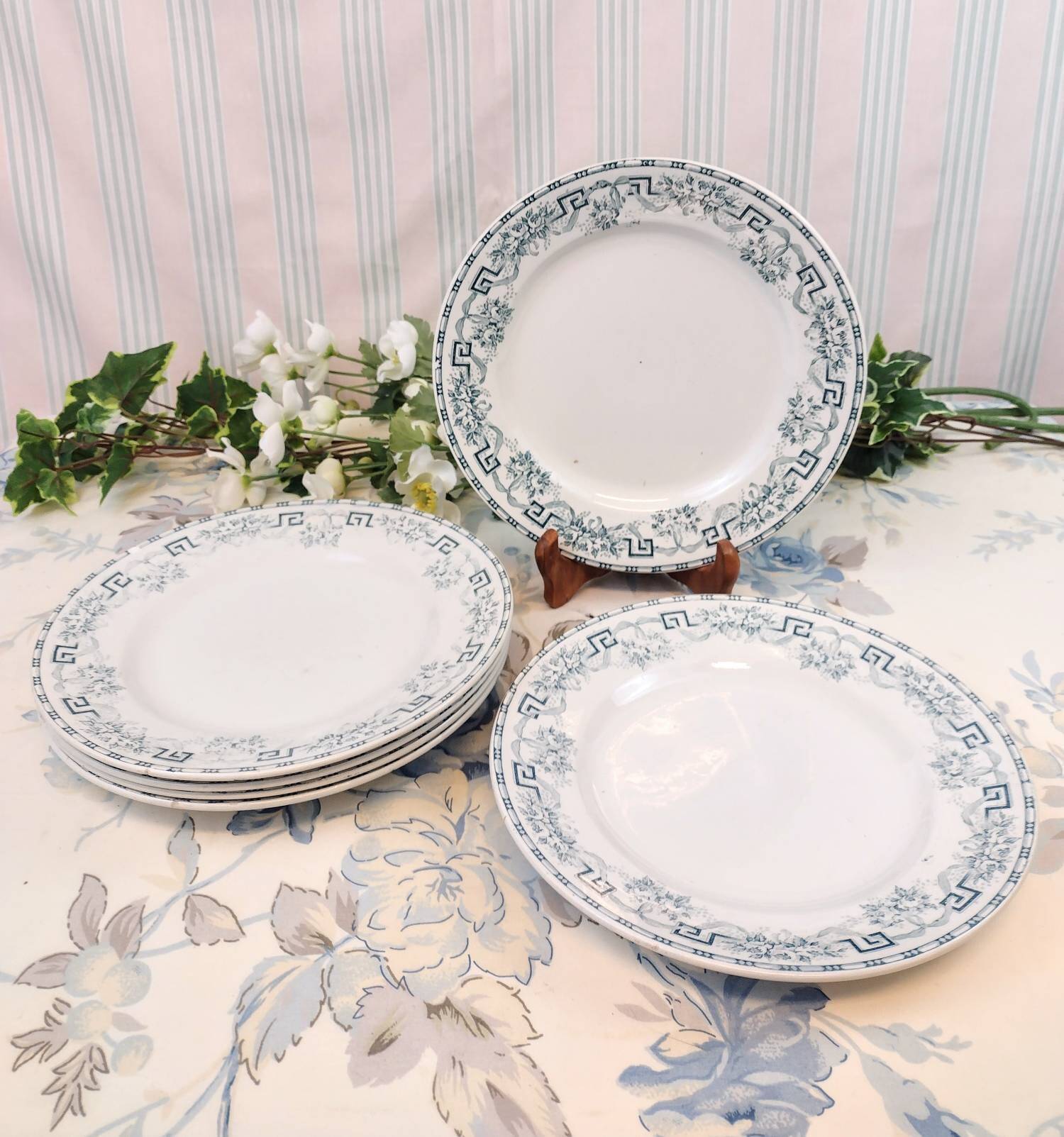 6 Assiettes plates Moulins des Loups modèle Athènes