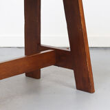 Vintage Rustic Brutalist Dining Table from Oak