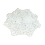 Handmade round placemat in crocheted cotton lace