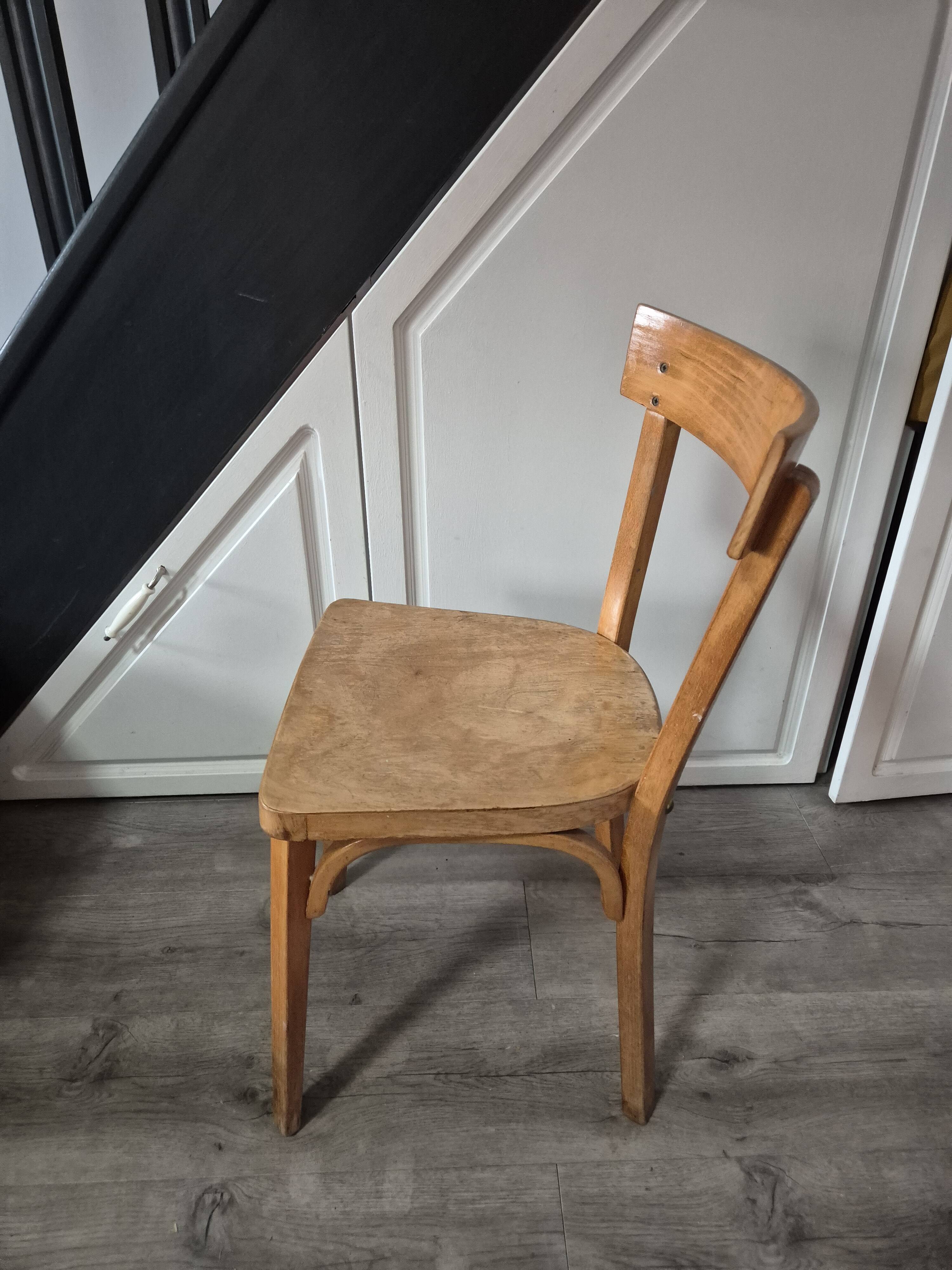 vintage wooden bistro chair
