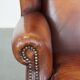 Fauteuil à oreilles en cuir de mouton de style anglais vintage