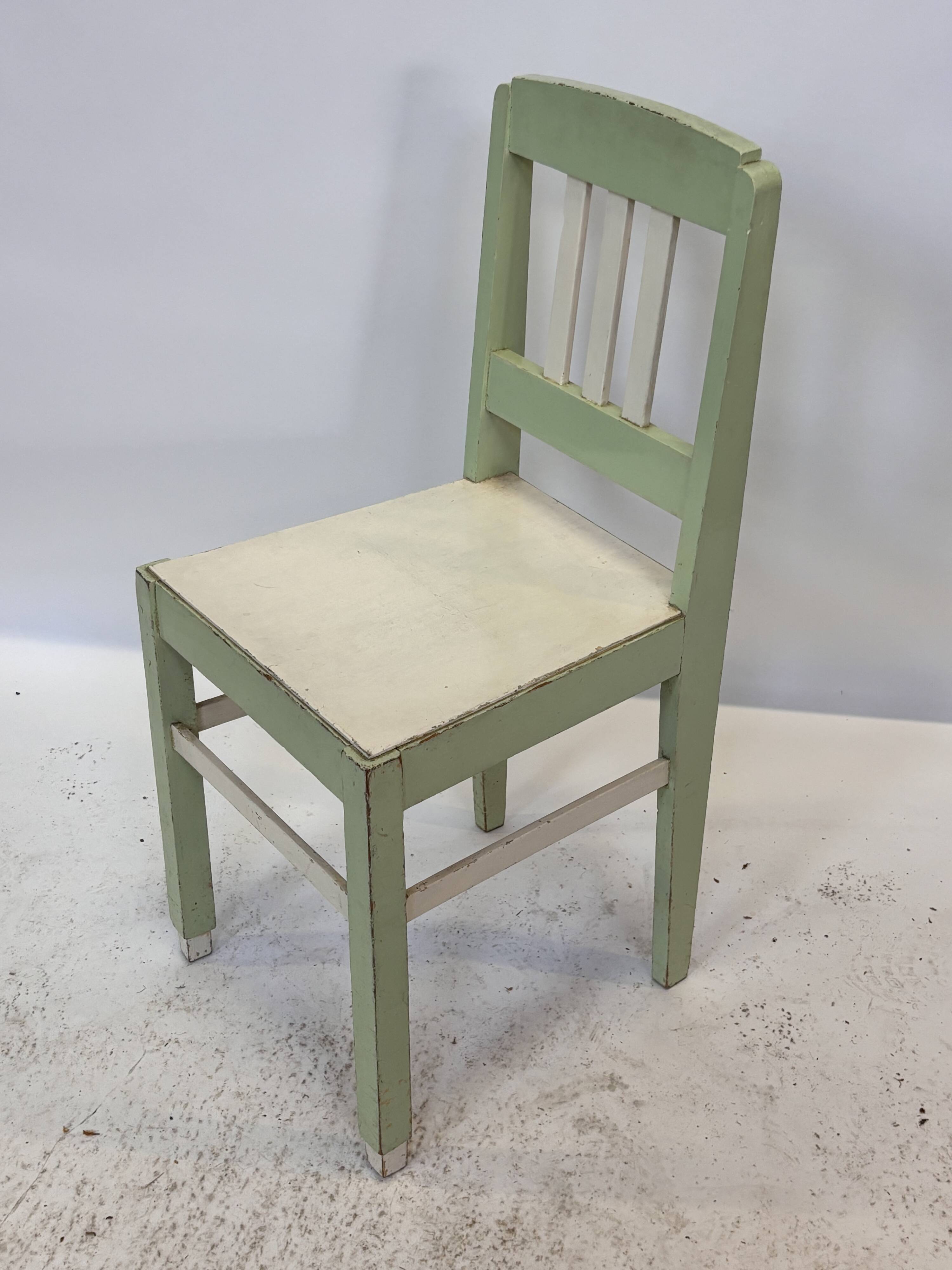 Chaise Art Déco vintage, style de design minimaliste, bois "de stijl"