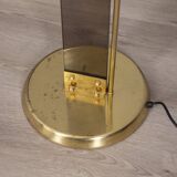 Vintage 1980s floor lamp in gold-plated brass and glass, designed by Relux