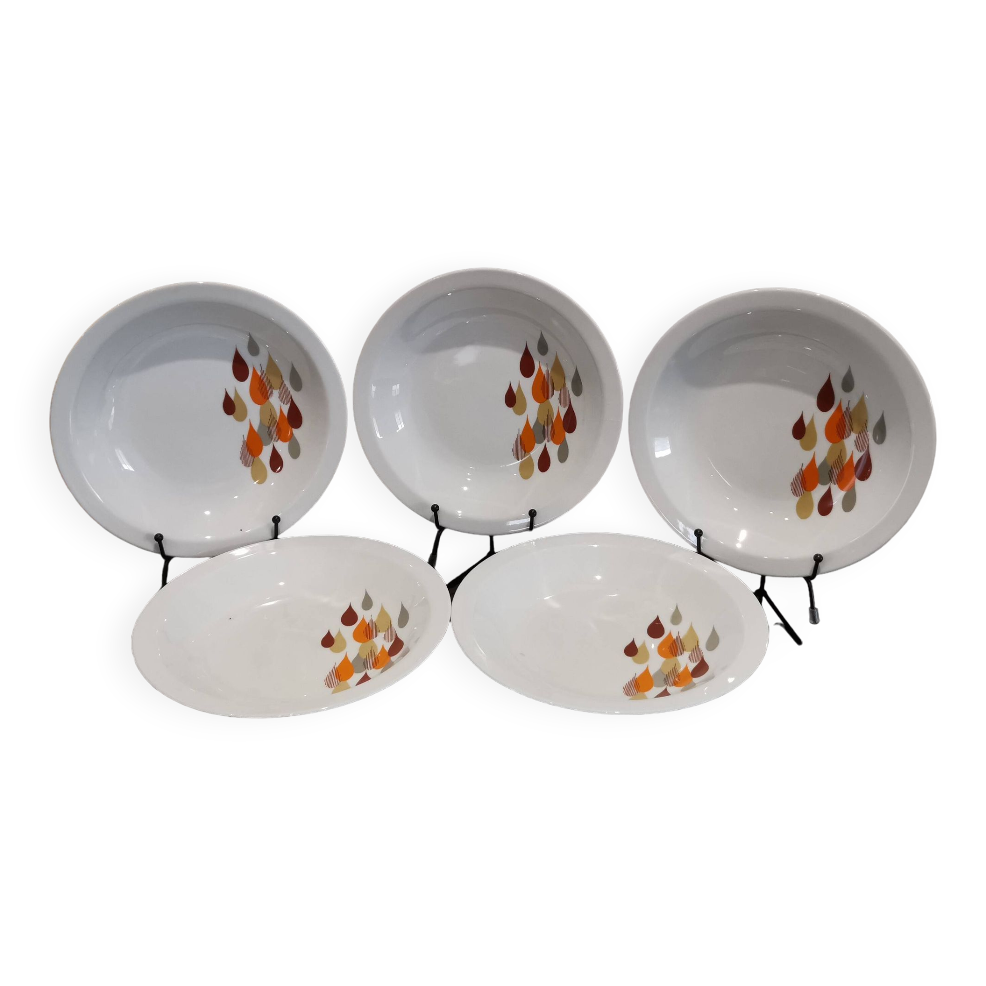 5 vintage Bavarian porcelain soup plates from Bareuther Waldassen from 1970