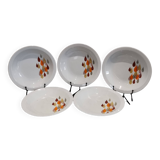 5 vintage Bavarian porcelain soup plates from Bareuther Waldassen from 1970