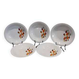 5 vintage Bavarian porcelain soup plates from Bareuther Waldassen from 1970