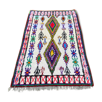 Azilal wool and handmade cotton berbere rug 135x215 cm