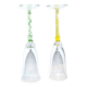 Murano set of 2 yellow green filigree glass champagne flutes