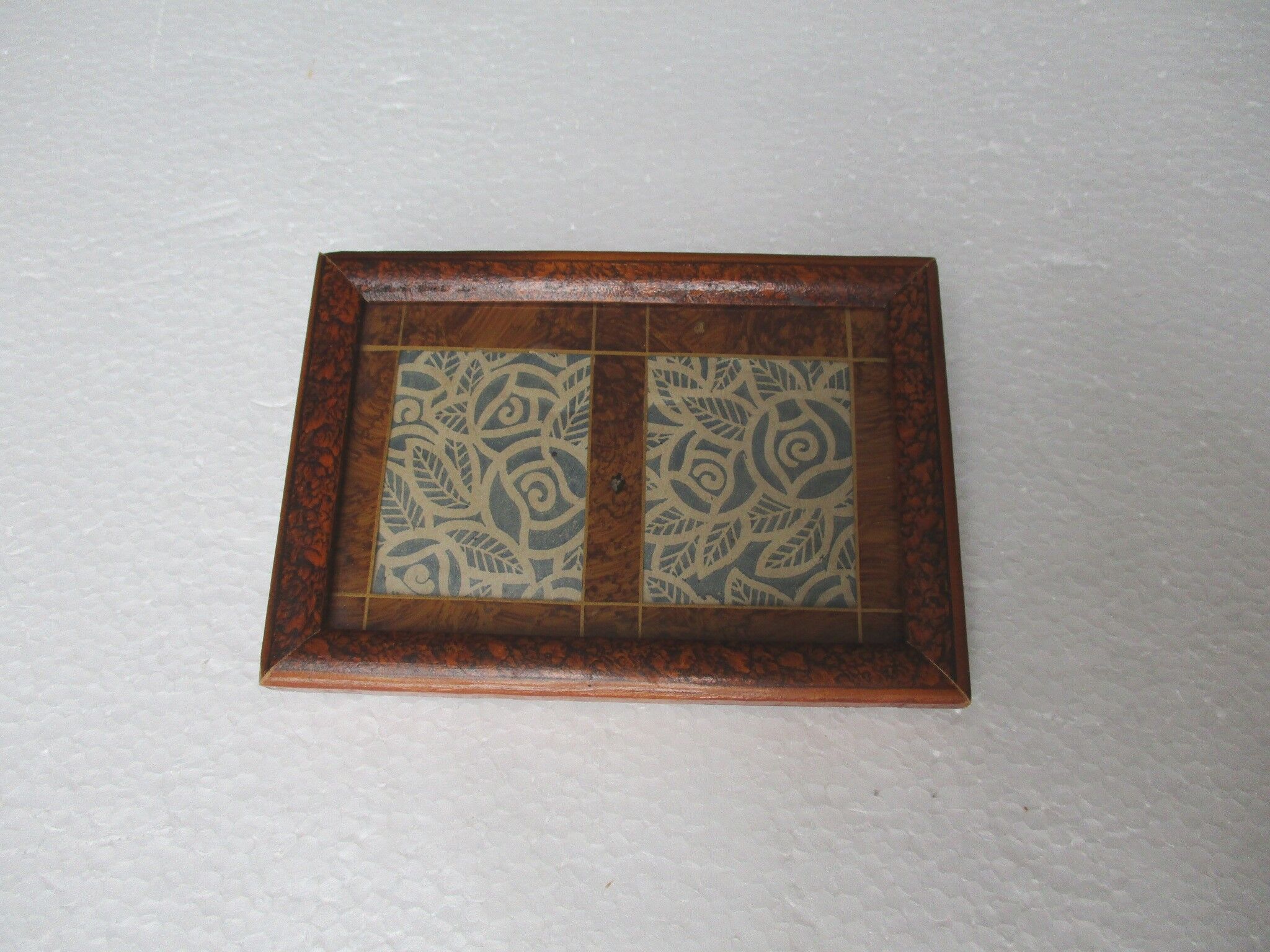 Old wooden photo frame, wall