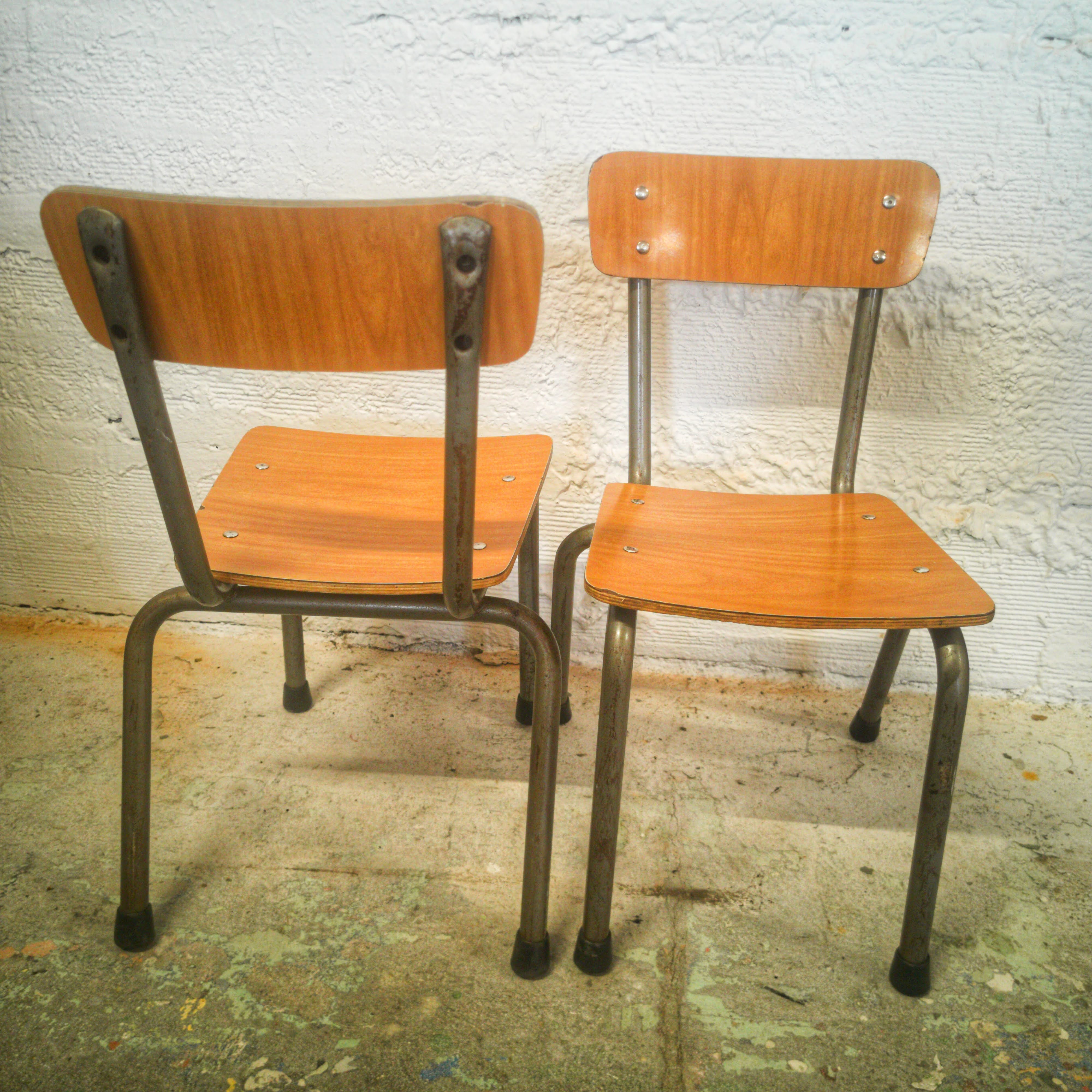 Pair of vintage children's chairs in formica