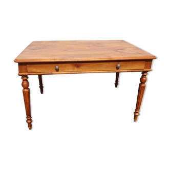 Table ou bureau avec 1 tiroir patine caramel