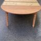 Round extendable banquet table stripped in solid mahogany with 4 extensions, 19th century.
