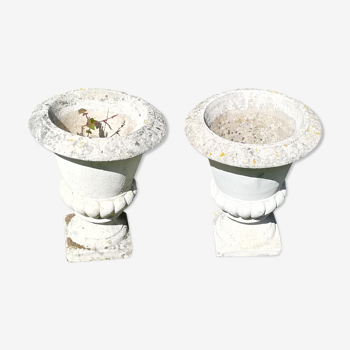 Pair of white Medici vases