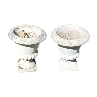 Pair of white Medici vases