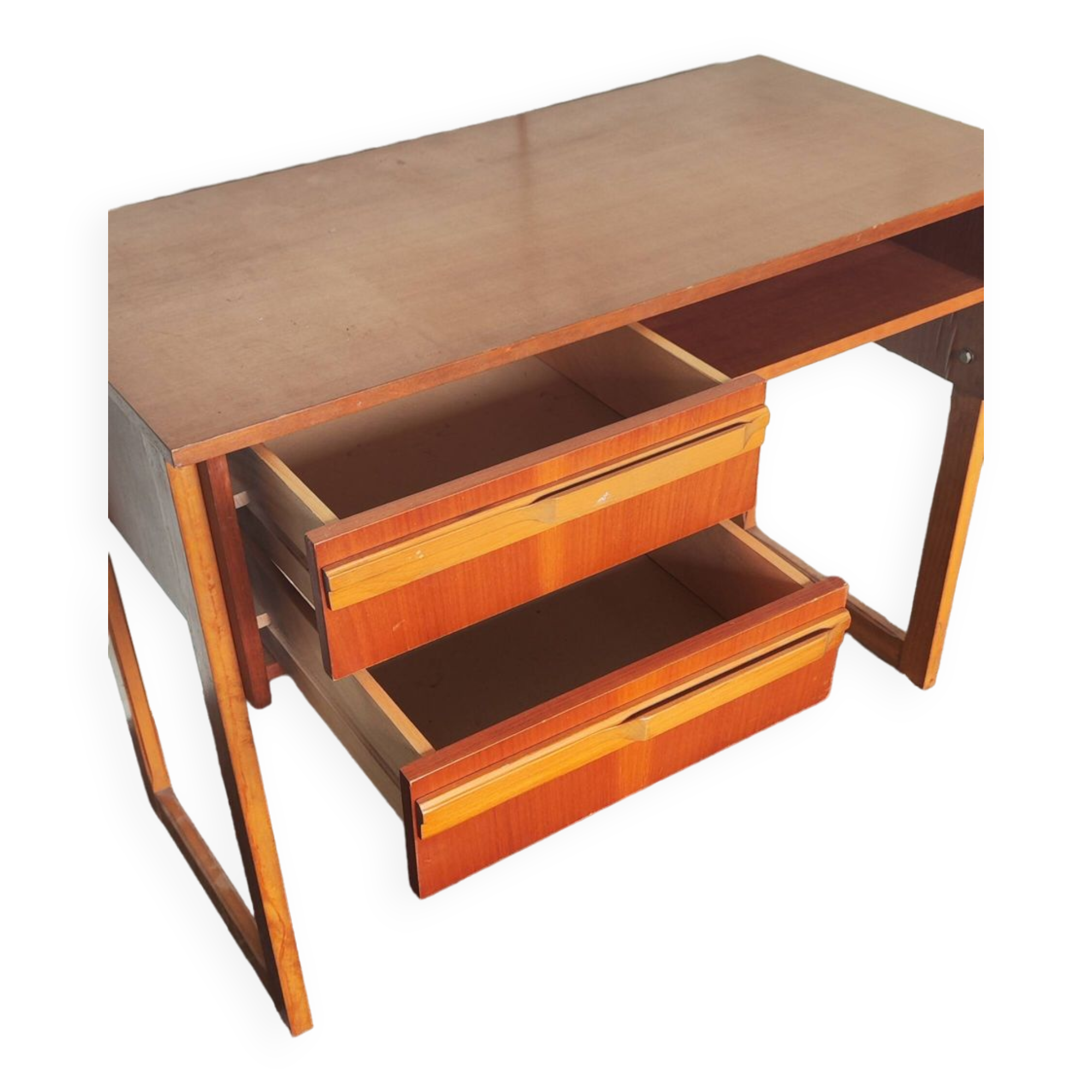 Vintage desk 1970 two drawers Scandinavian style