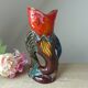 Vintage Vallauris Style Colorful Ceramic Fish Shaped Pitcher