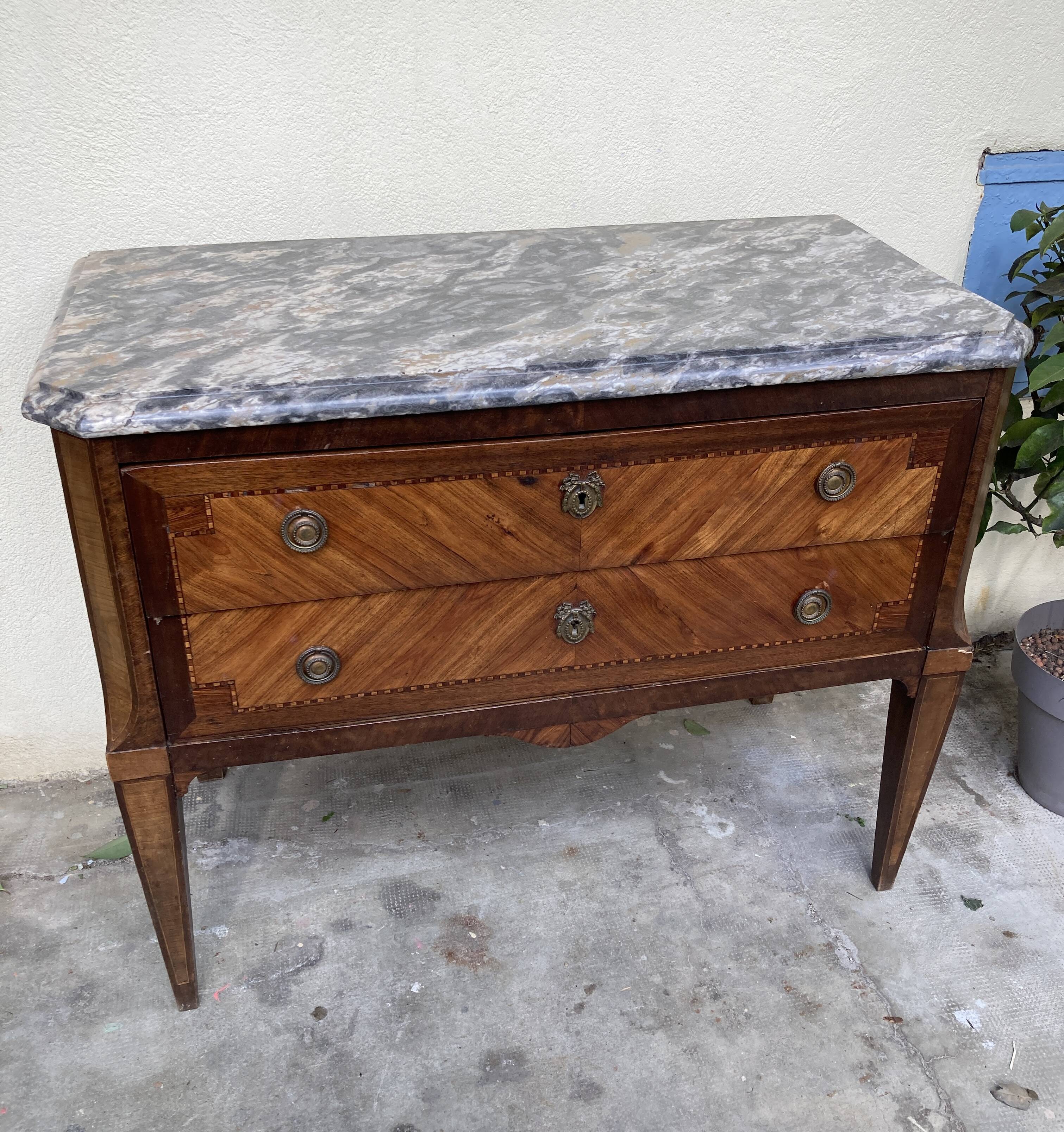 Antique commode - 18th century - marquetry