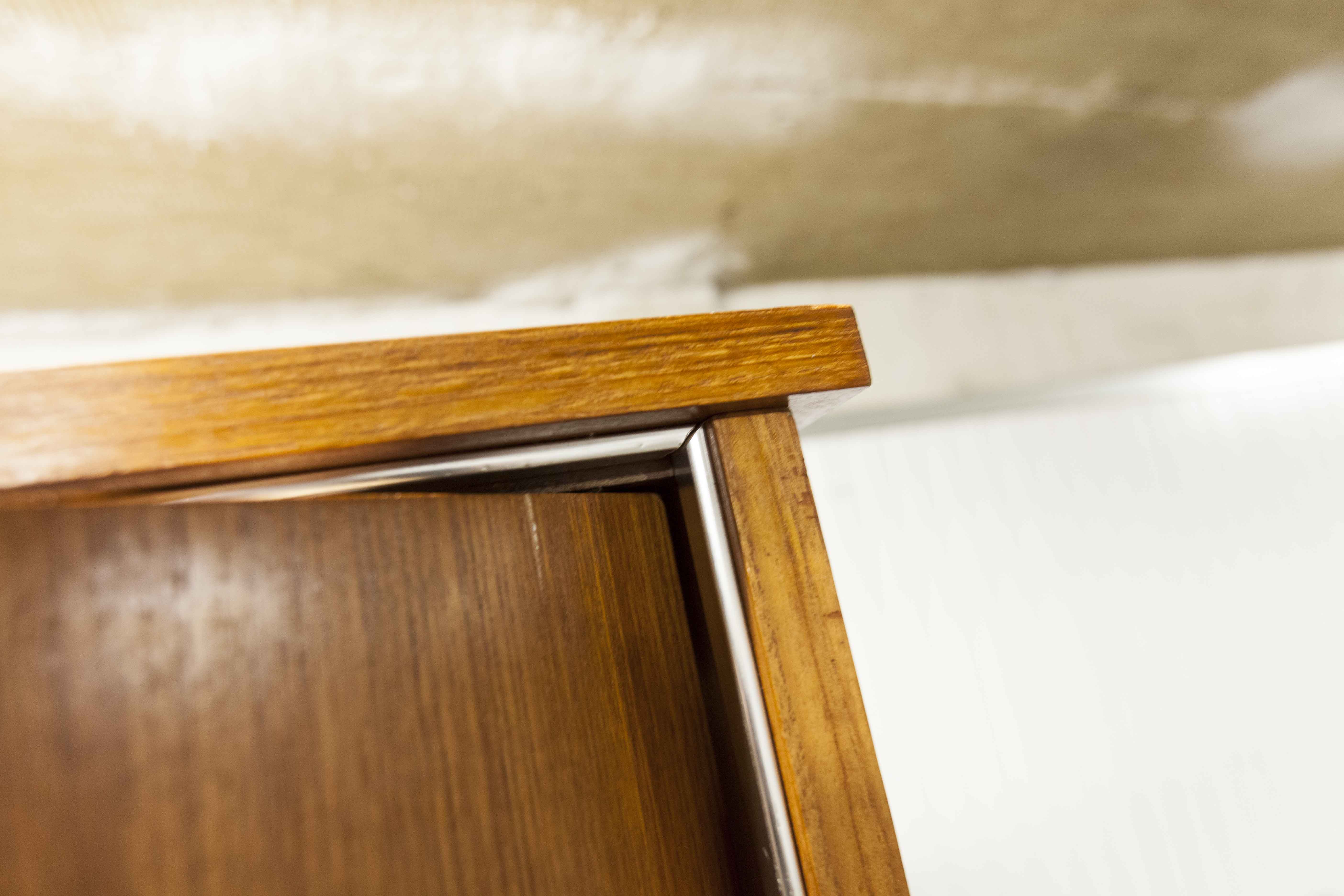 Wardrobe 1970 teak 4 doors half wardrobe half shelf 182 cm