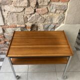 Desserte table basse à roulettes 2 niveaux