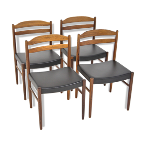 set de 4 chaises en palissandre,