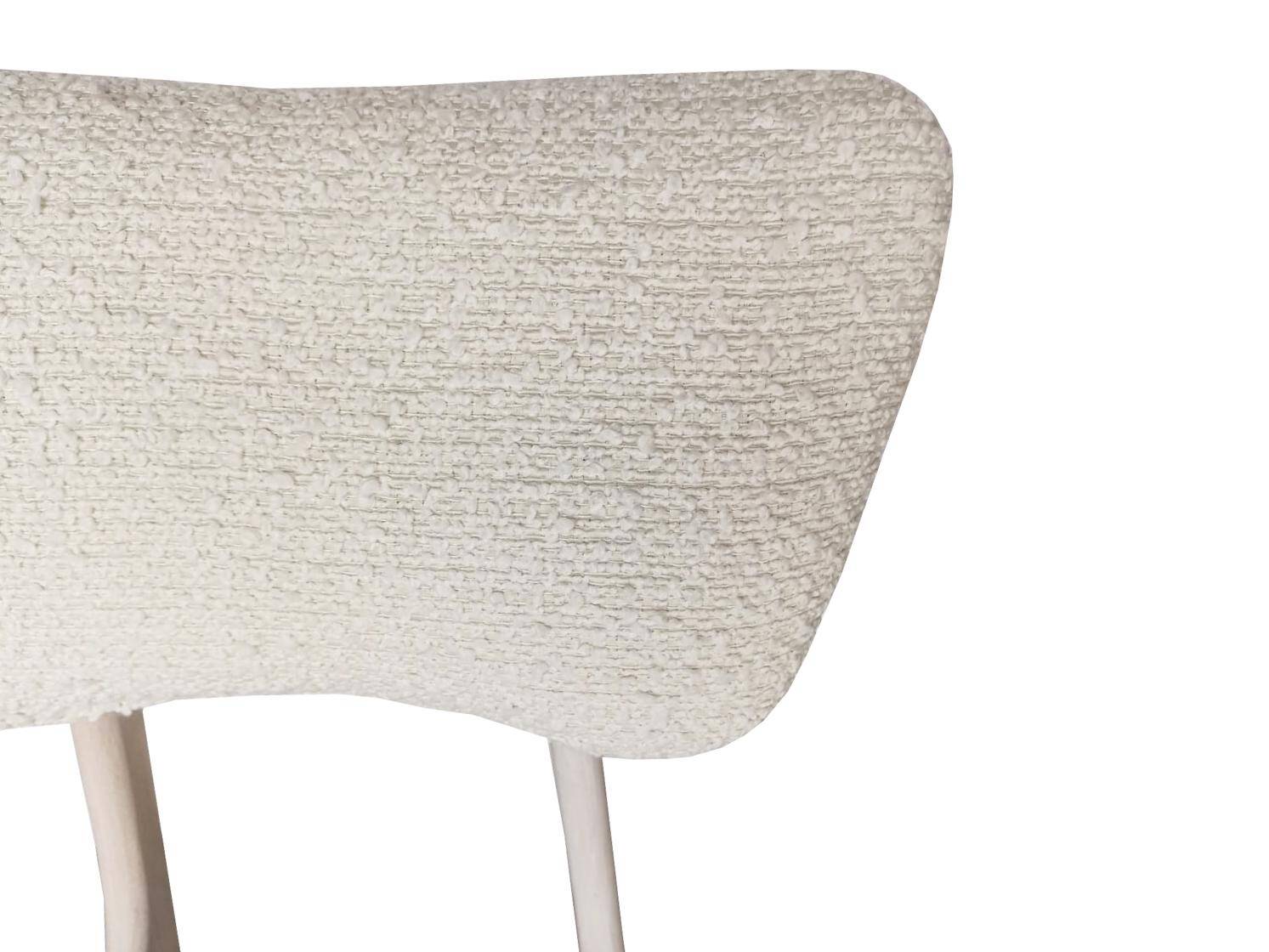 Mid-Century Butterfly Chair, White Boucle Fabric, White Oak, Europe, 1960