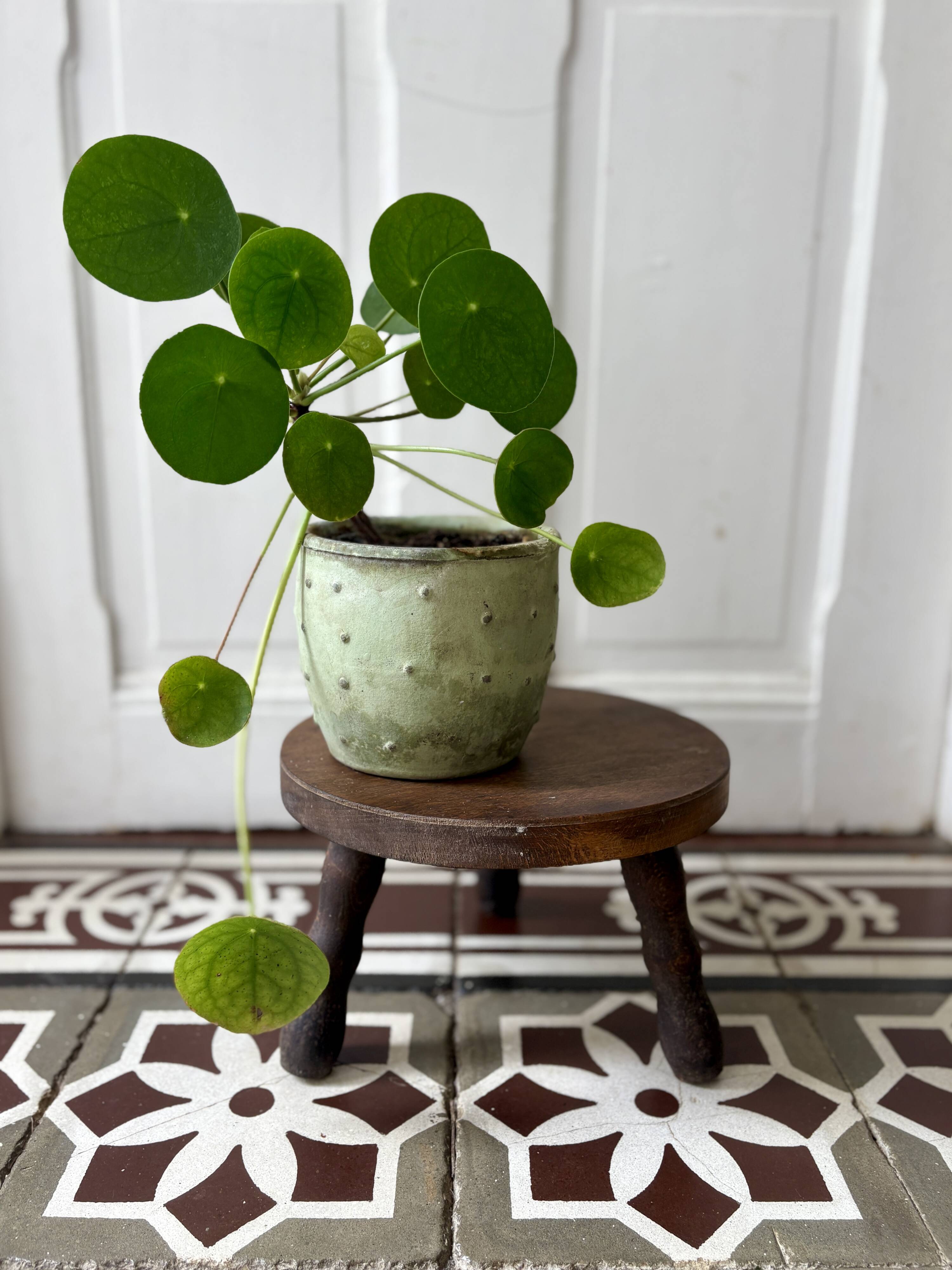Tabouret tripode vintage en bois