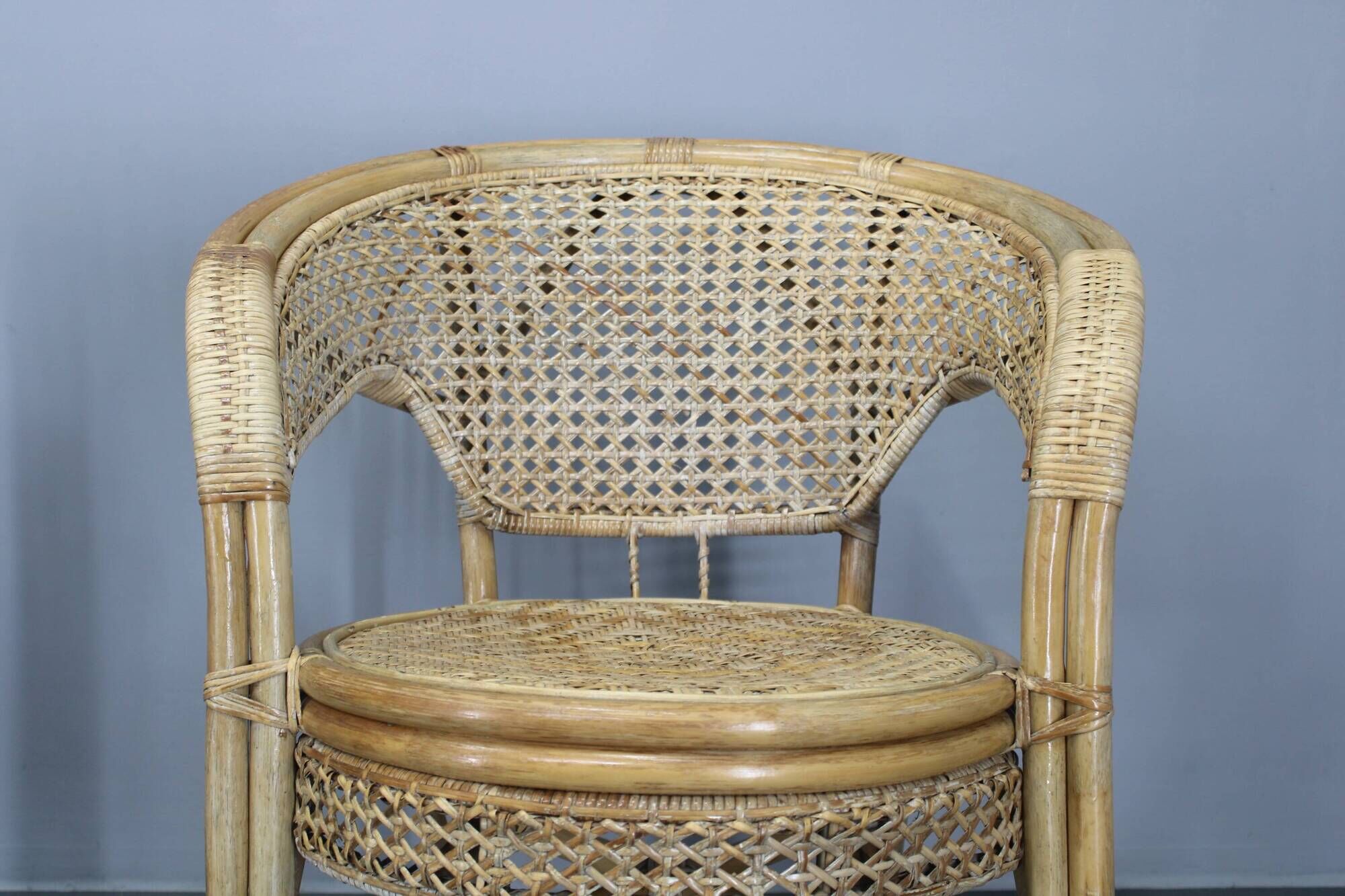 1970s Set of Four Rattan Chairs, Italy