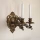 Double candle holder piano wall light in bronze 4874
