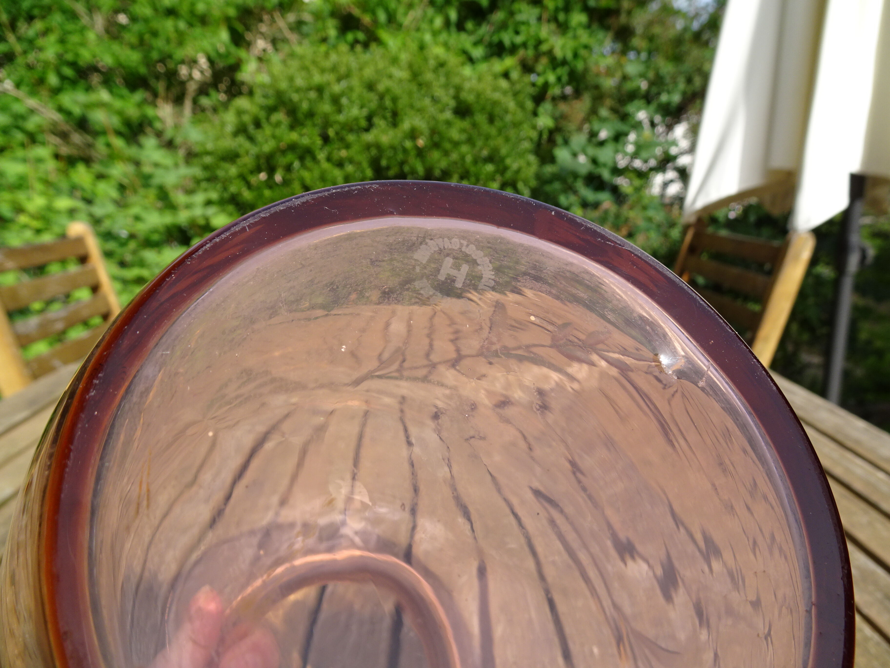 Bohemian glass vase years 40