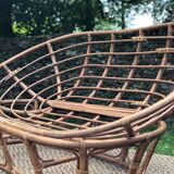Banquette en rotin vintage